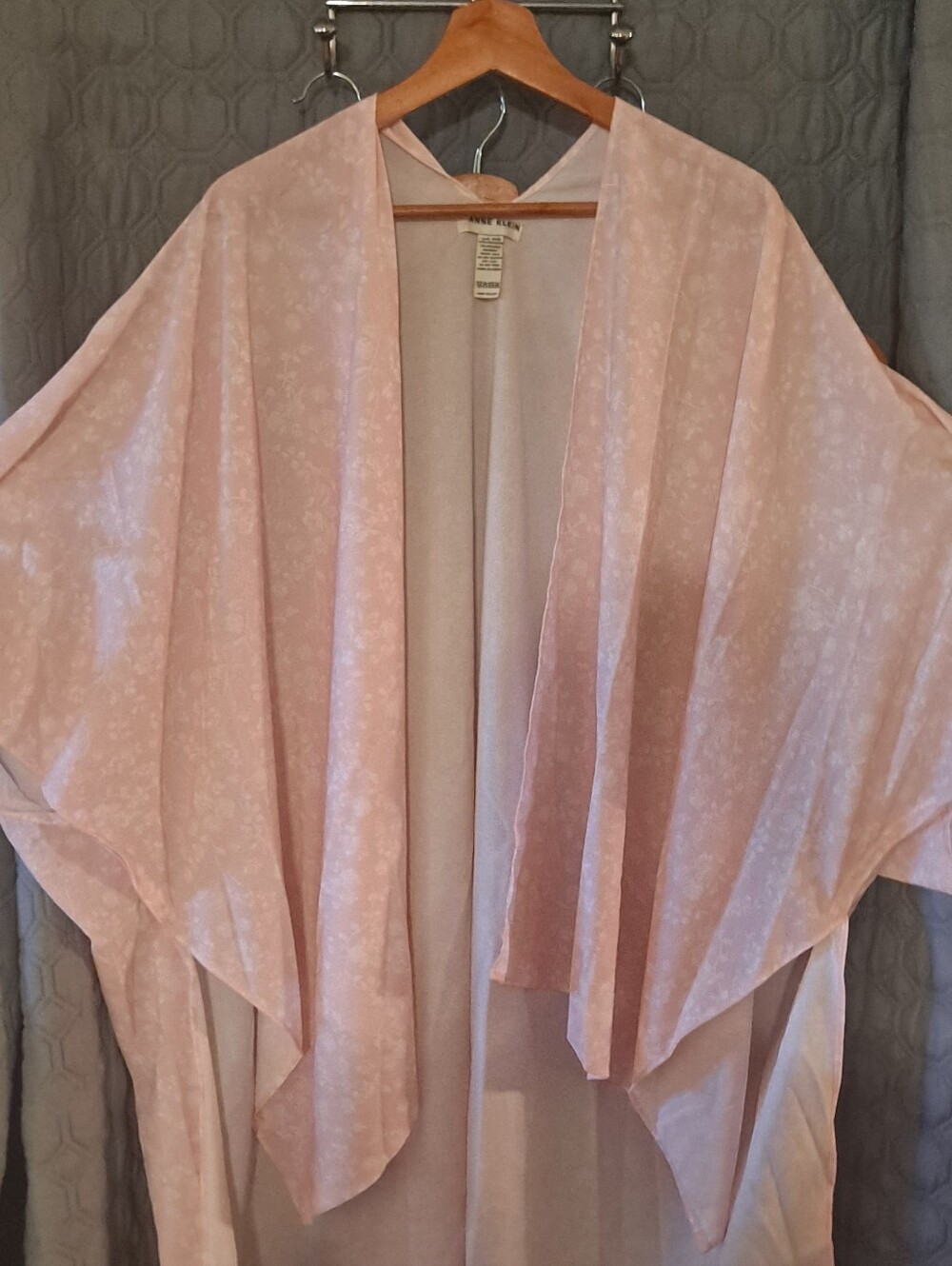 Anne Klein Pale Blush Pink Open-Front Draped Wrap
